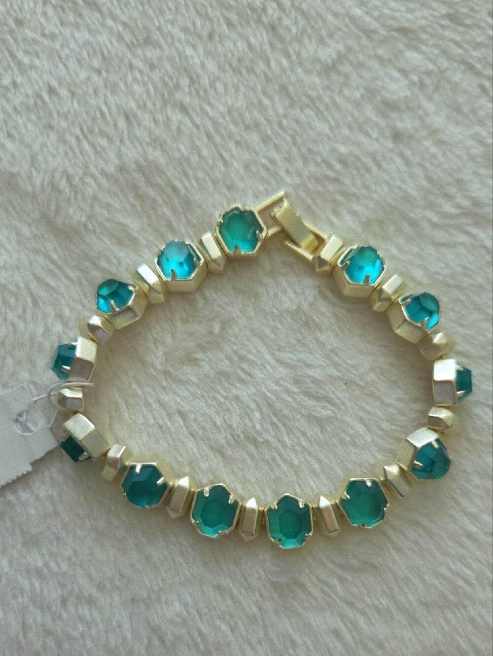 Kendra Scott London Blue Custom Color Bar Tara Tennis Bracelet Gold New NWT